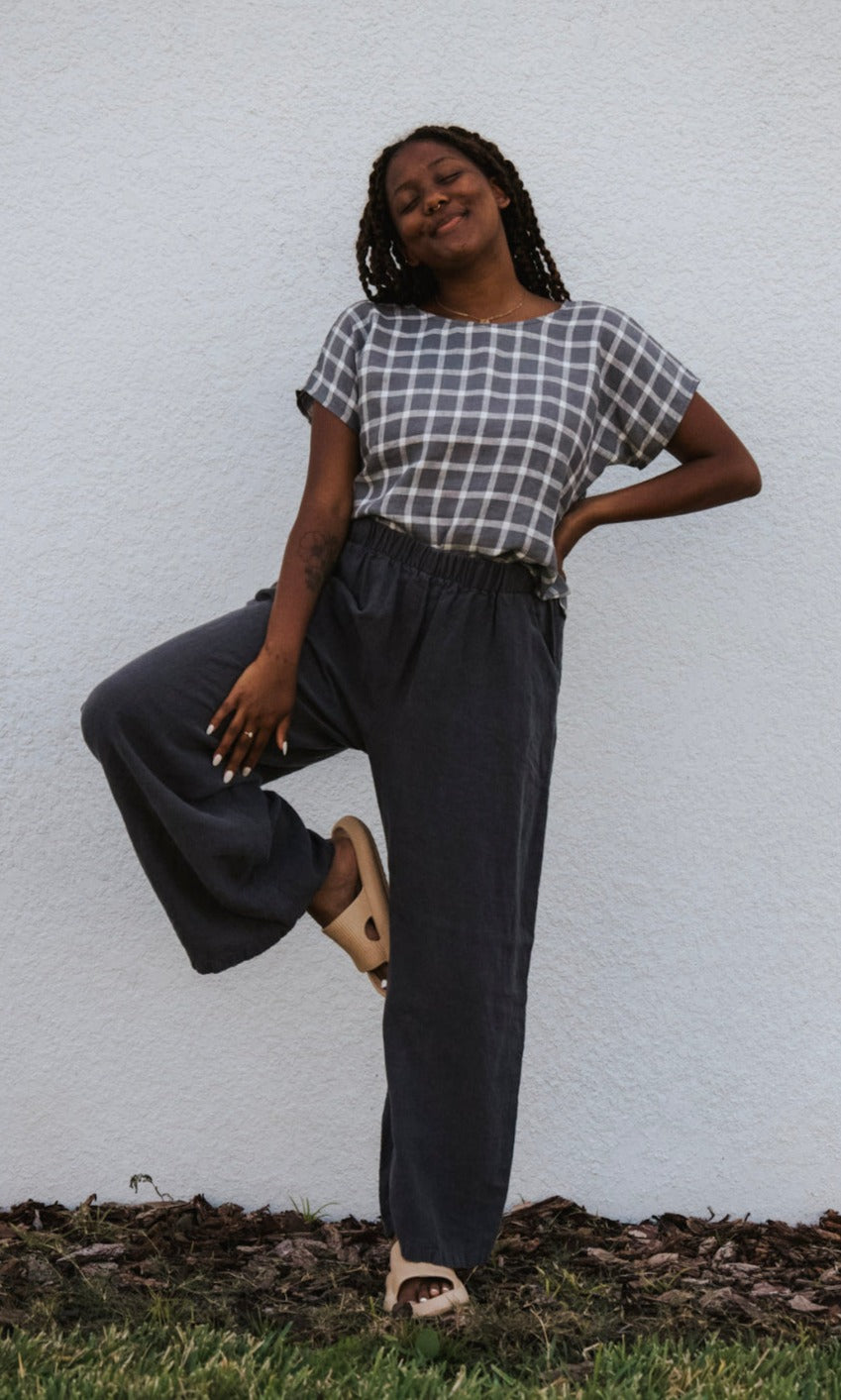 The Belle - Wide Leg Slacks - Antique Linen