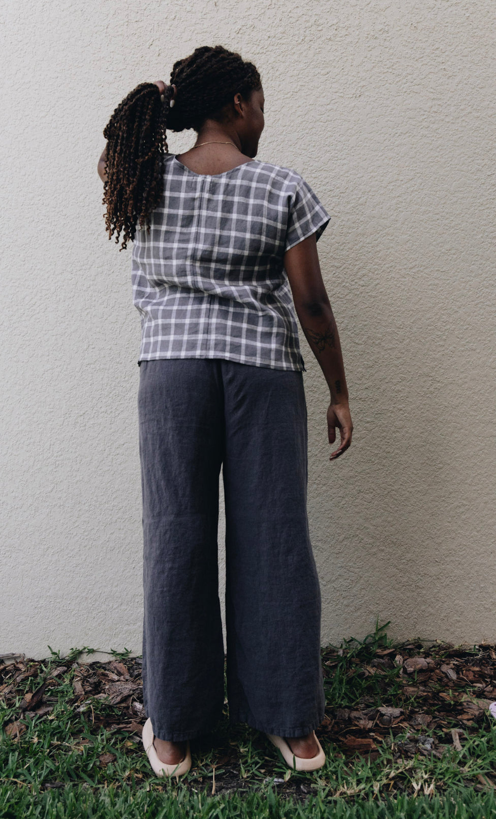 The Belle - Wide Leg Slacks - Antique Linen