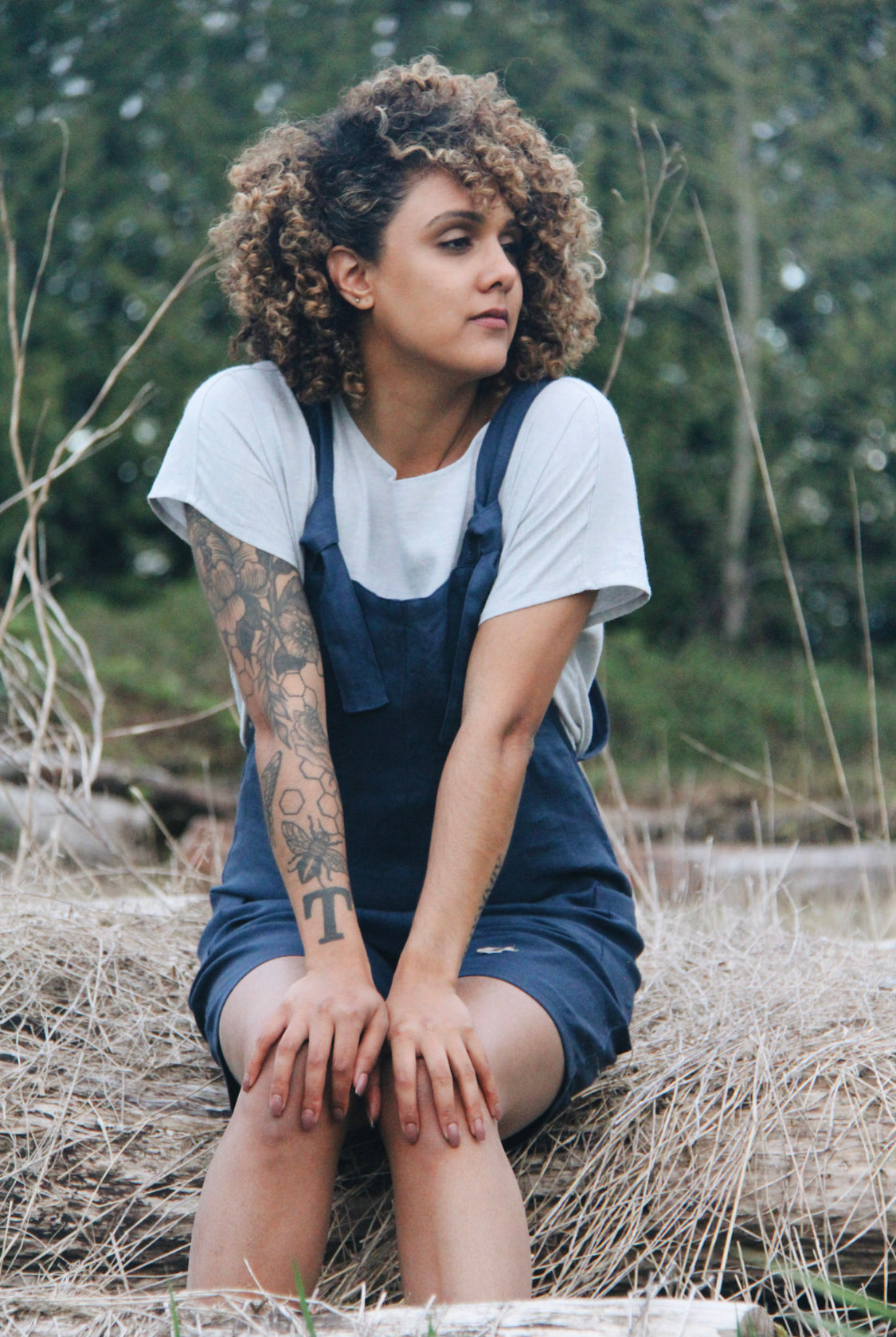 The Dungaree Shorts - Linen