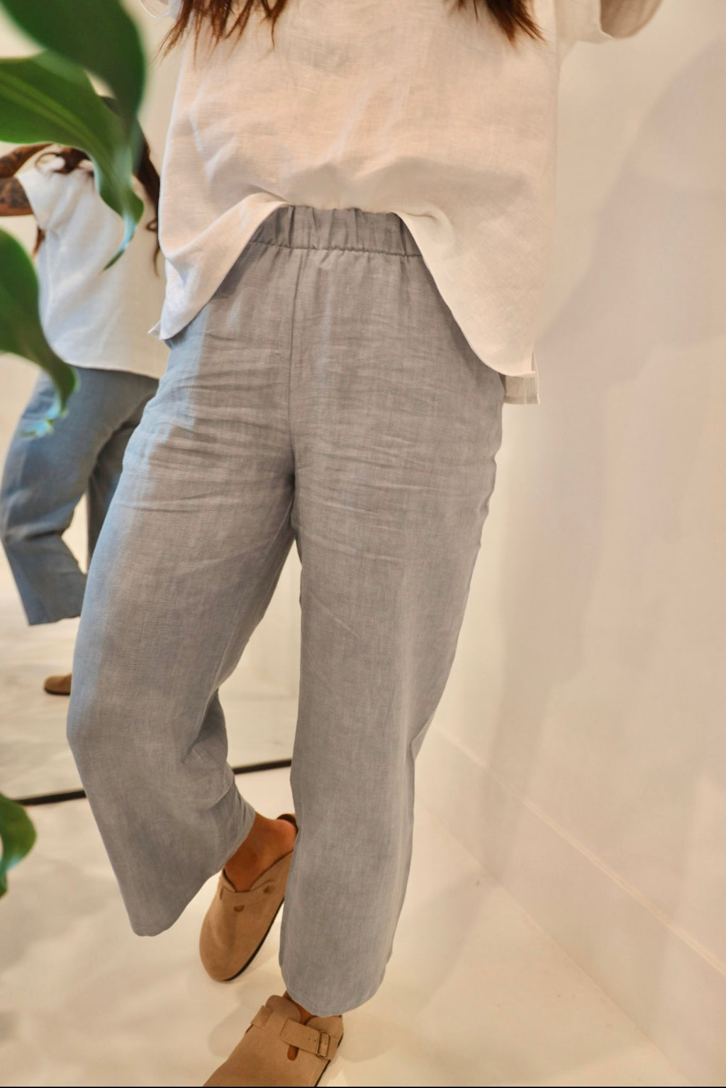 The Wanderer Wide Leg Slacks - Antique Linen