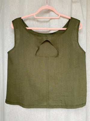 Marketplace - Large - Tank Top - Linen - Olive Green