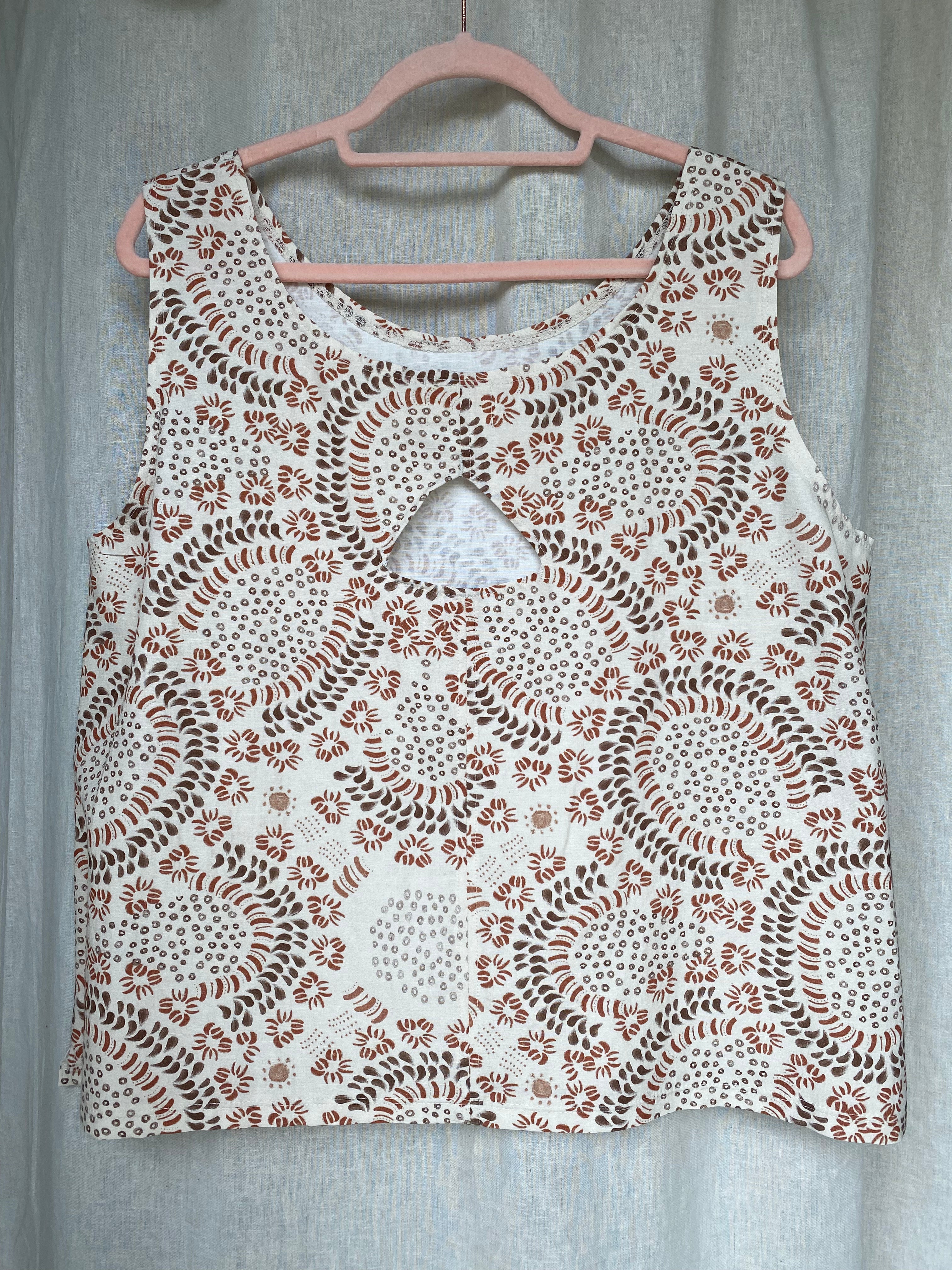 Marketplace - 2X - Tank Top - Linen Cotton - Chestnut Swirl