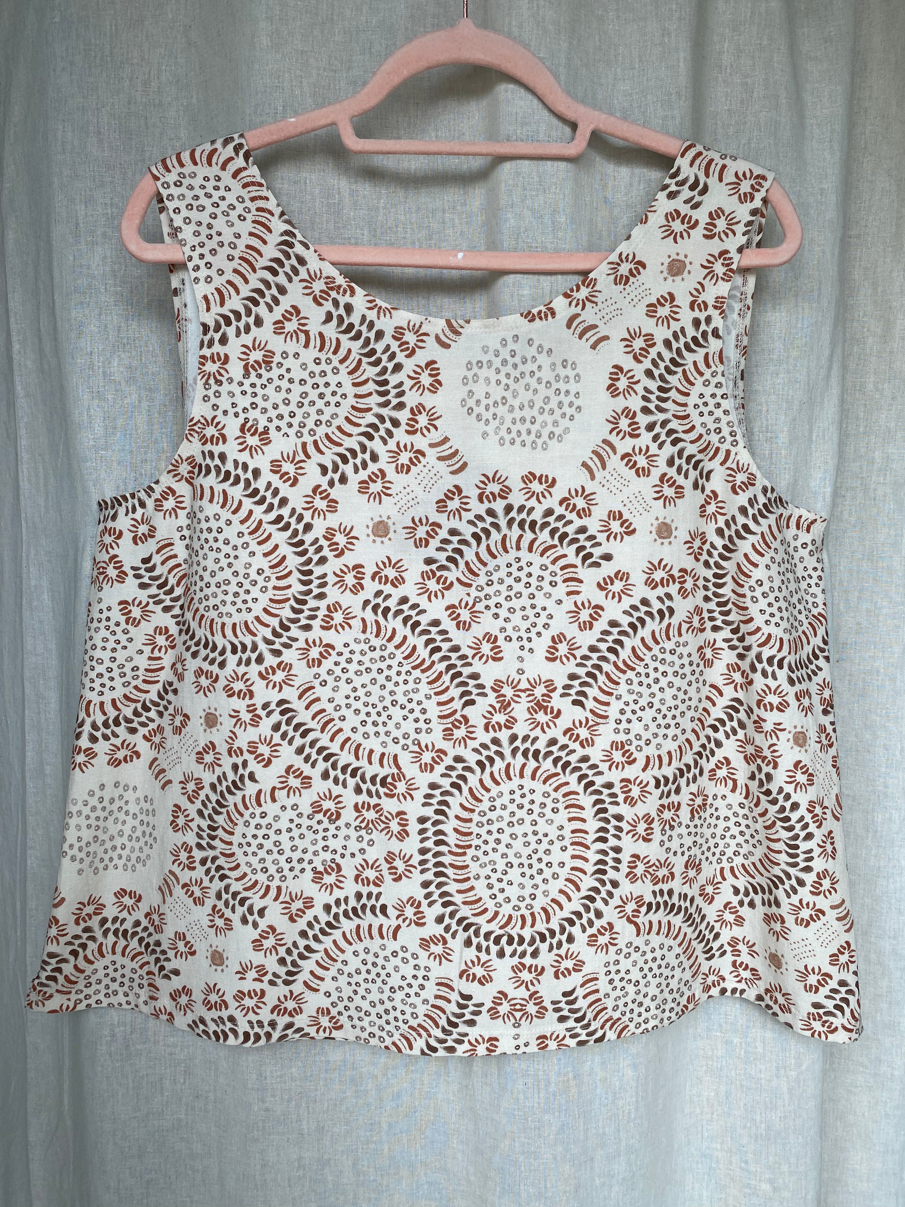 Marketplace - 2X - Tank Top - Linen Cotton - Chestnut Swirl