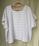 Marketplace - 2X - Box Top - Light Linen - Black Stripe