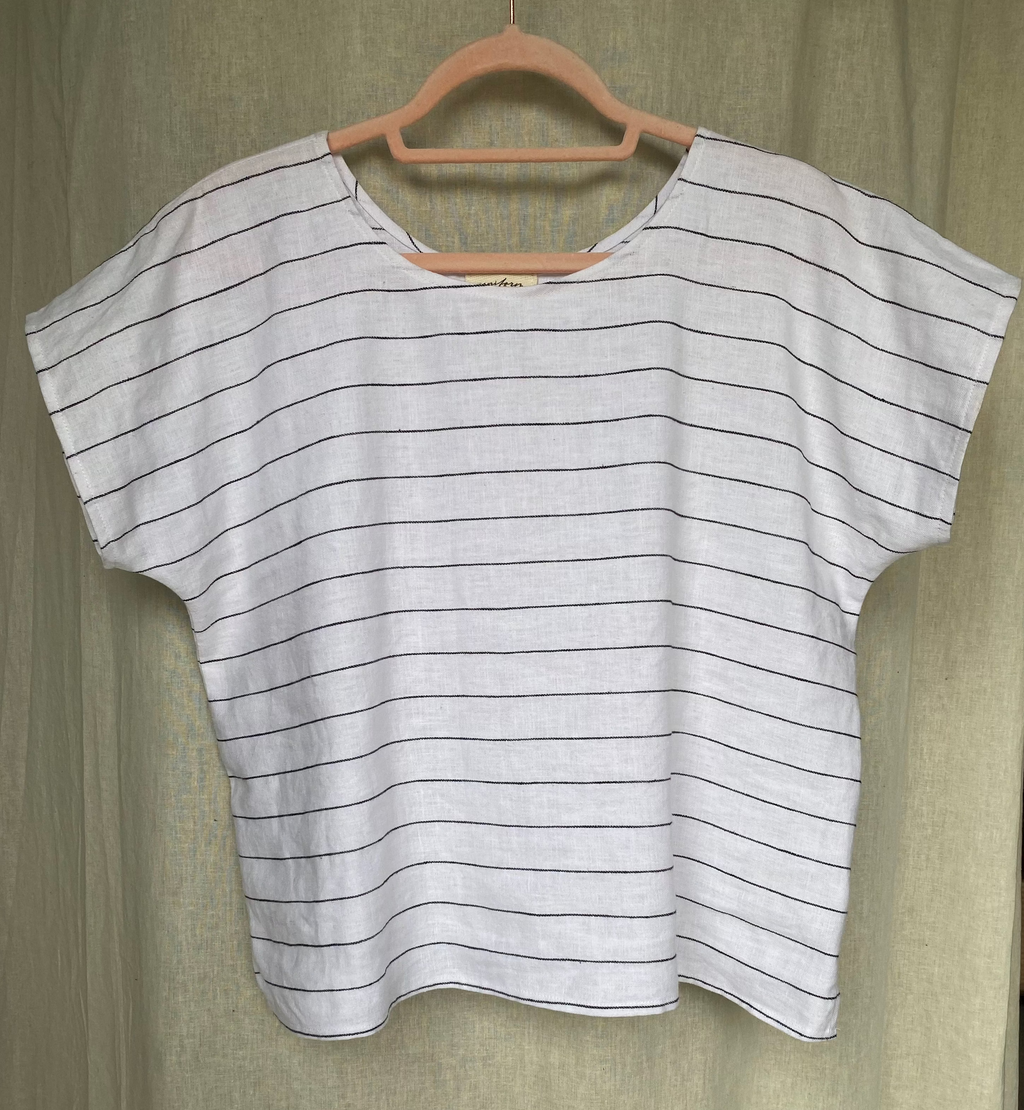 Marketplace - Small - Box Top - Light Linen - Black Stripe
