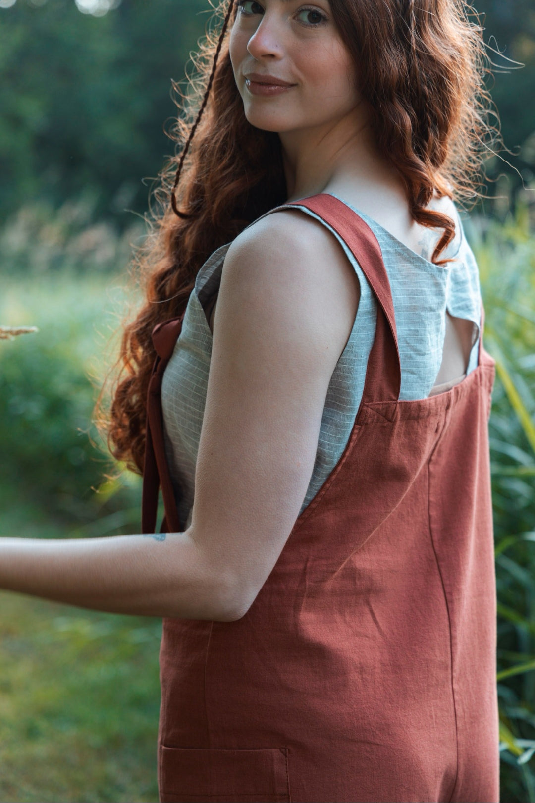 The Dungaree Shorts - Linen Organic Cotton