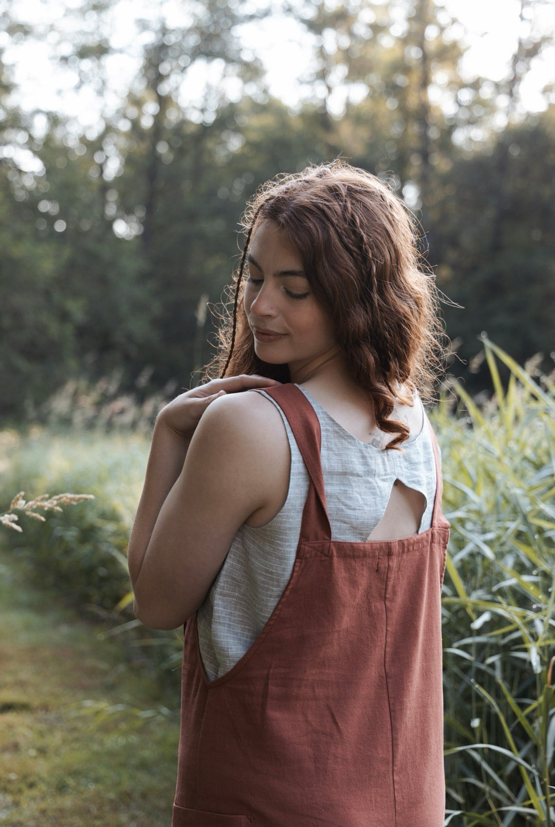 The Dungaree Shorts - Linen Organic Cotton