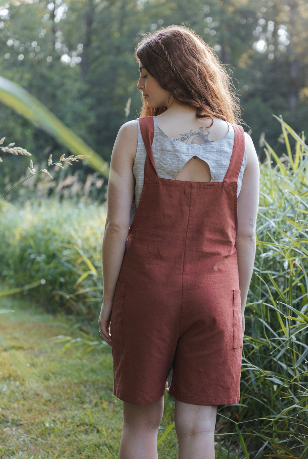 The Dungaree Shorts - Linen Organic Cotton