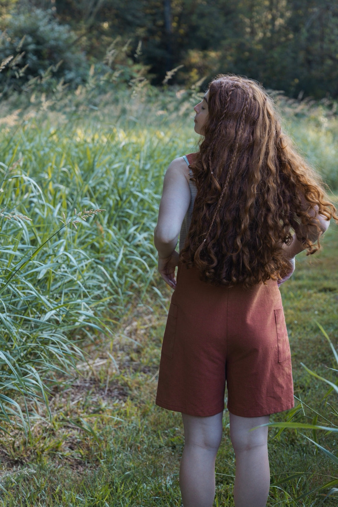 The Dungaree Shorts - Linen Organic Cotton