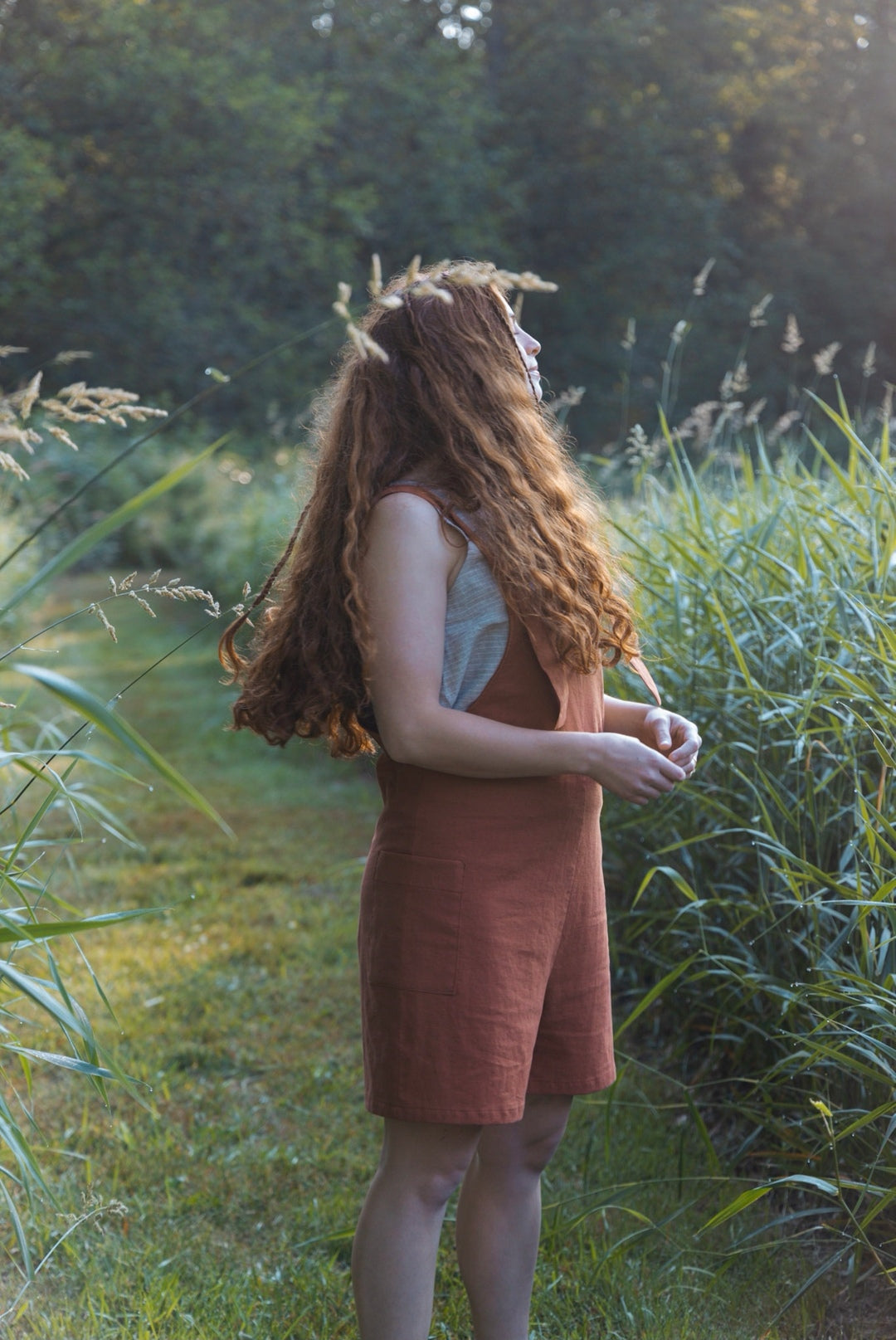 The Dungaree Shorts - Linen Organic Cotton