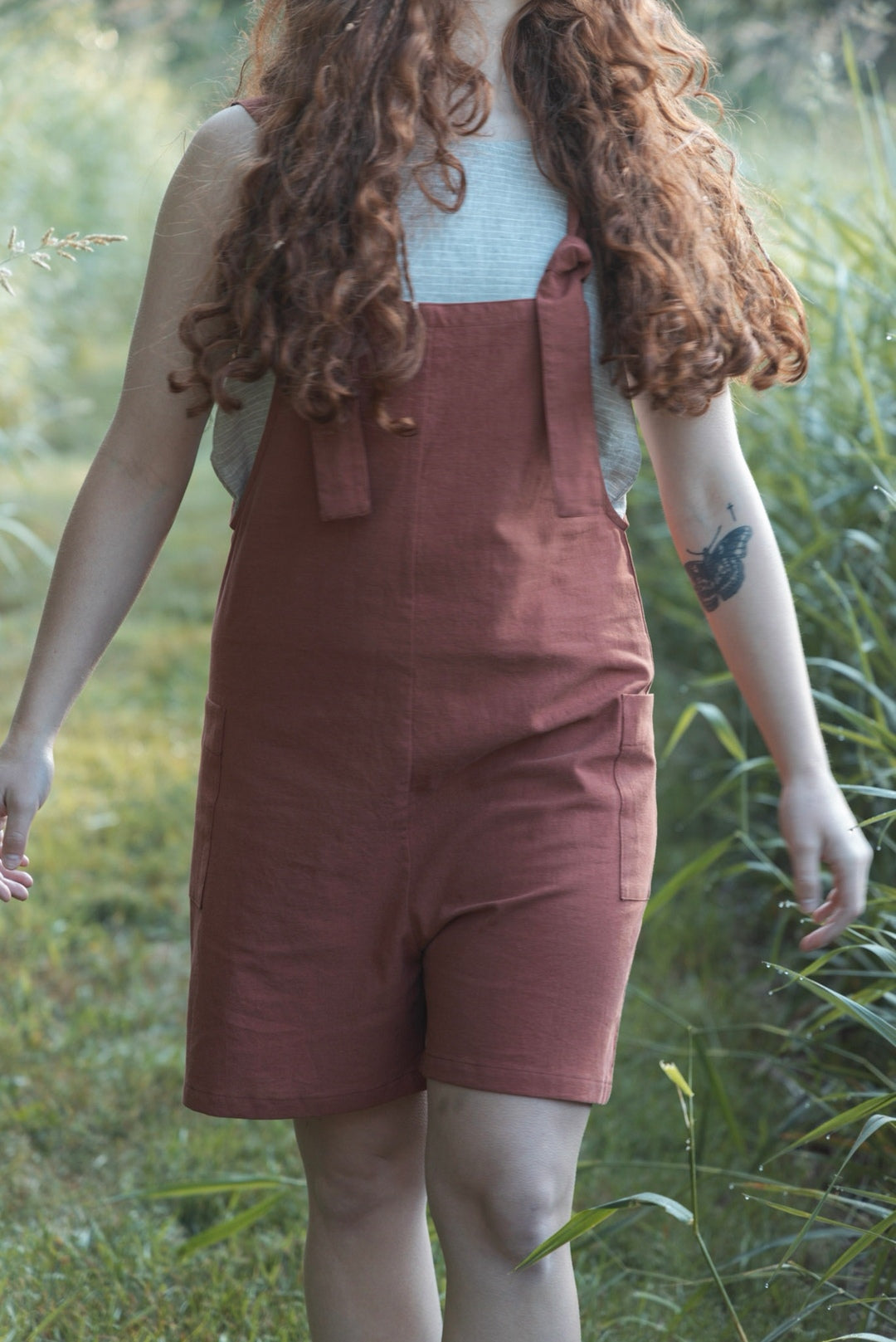 The Dungaree Shorts - Linen Organic Cotton