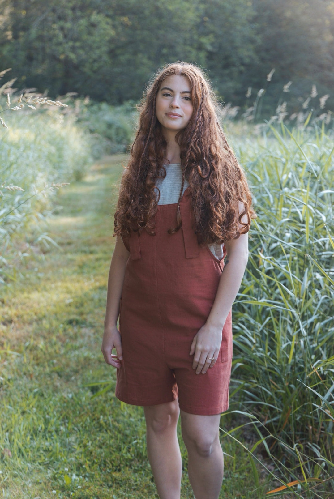 The Dungaree Shorts - Linen Organic Cotton