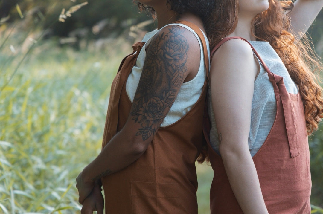 The Dungaree Shorts - Linen Organic Cotton