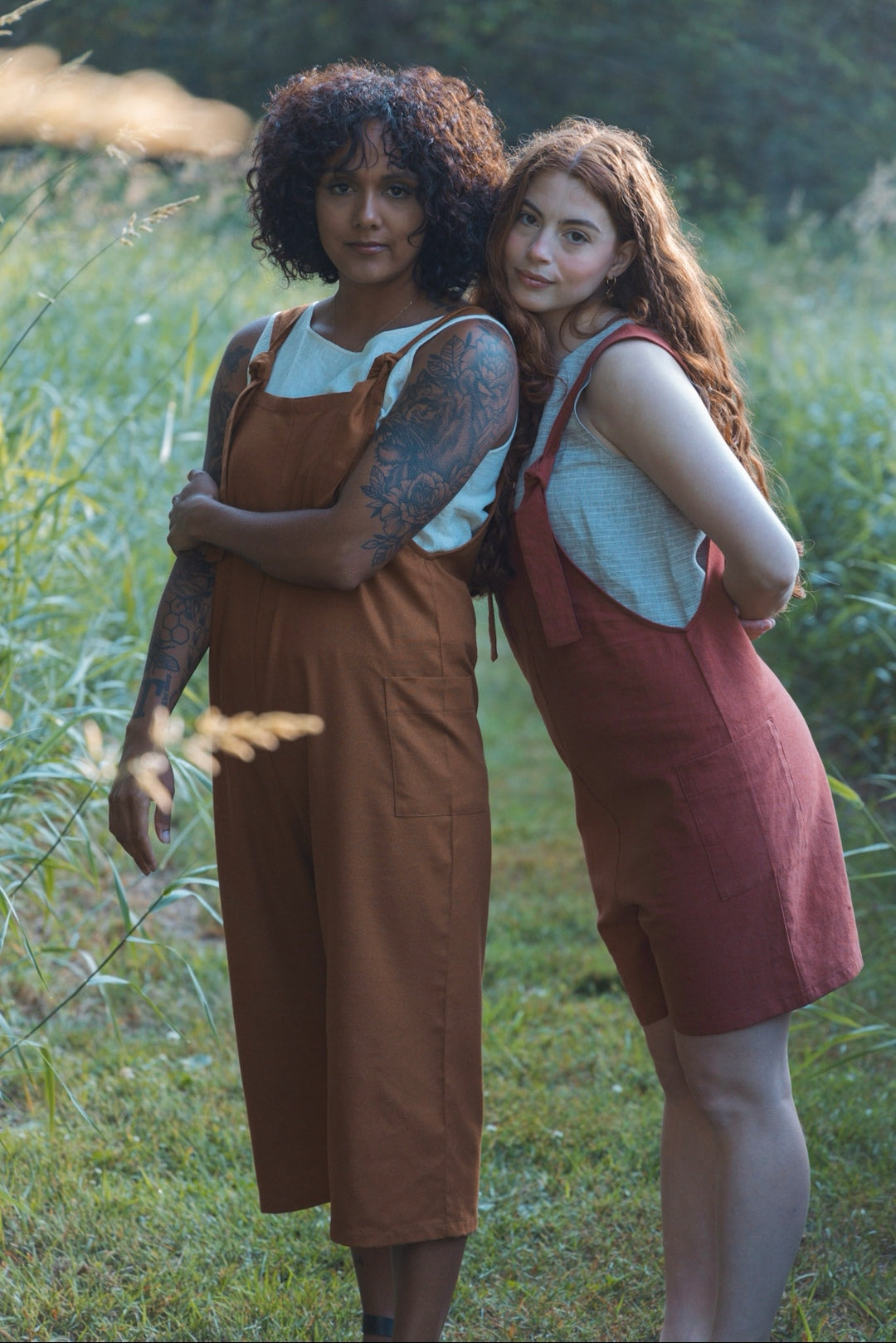 The Dungaree Shorts - Linen Organic Cotton