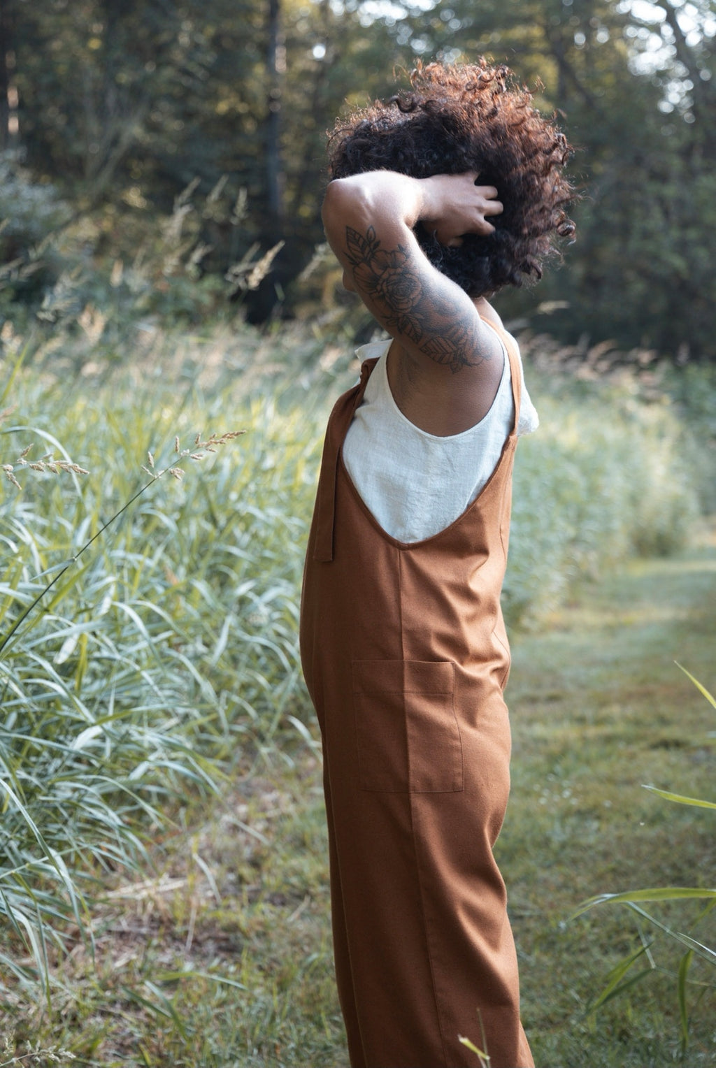 The Dungaree Pedal Pushers - Raw Silk