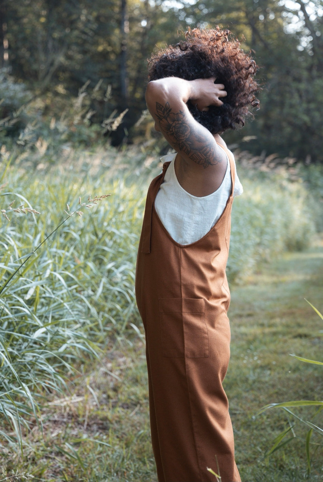 The Dungaree Pedal Pushers - Raw Silk