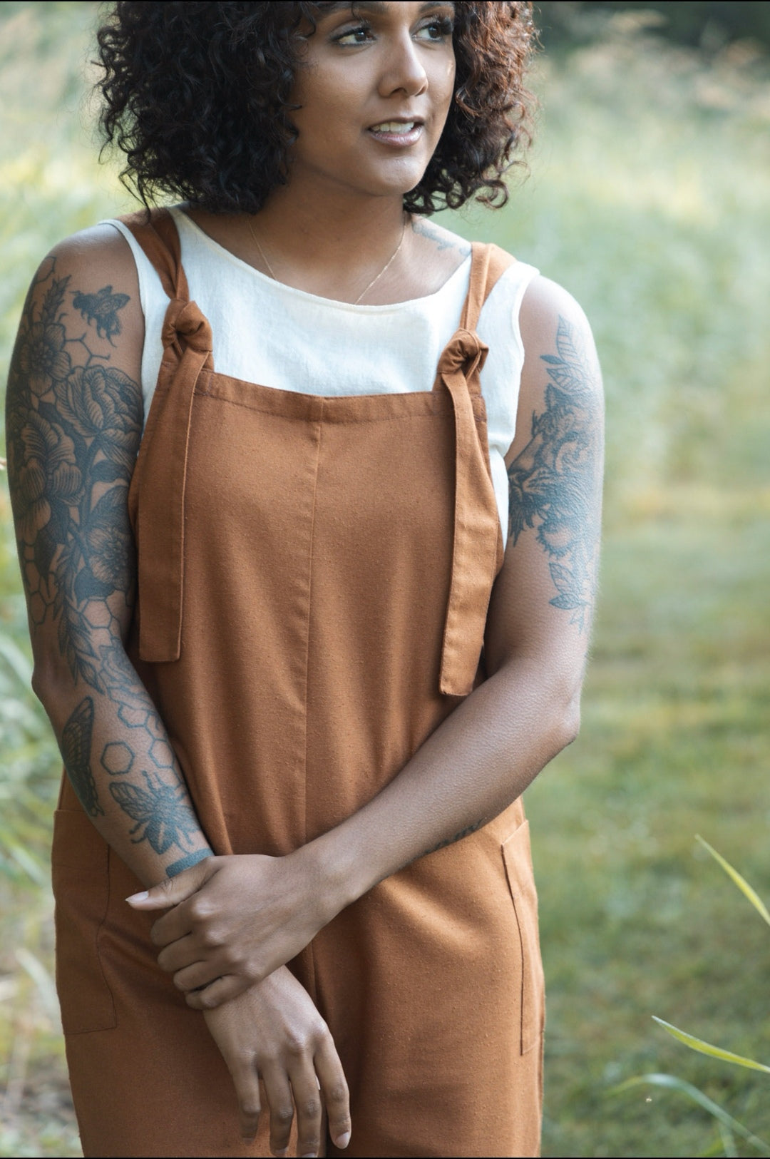 The Dungaree Pedal Pushers - Raw Silk