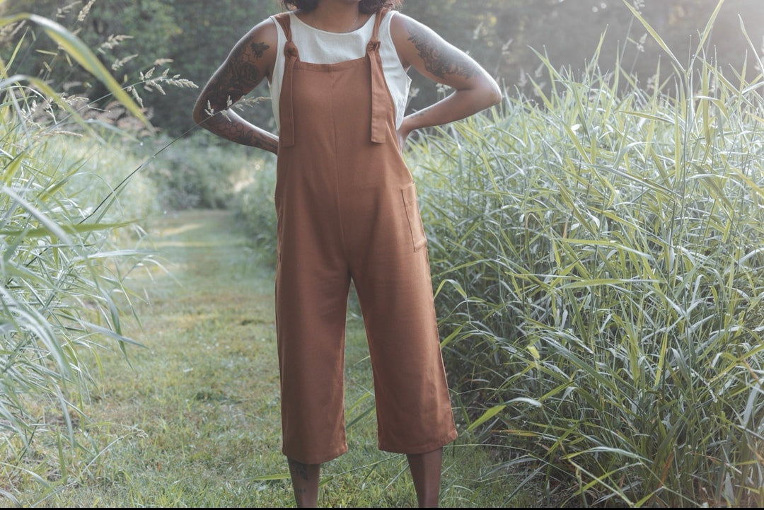 The Dungaree Pedal Pushers - Raw Silk