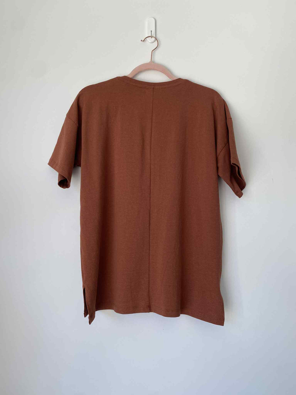 Marketplace -S- Pecan- T-shirt-V Neck- Hemp Jersey Spandex- Classic Length