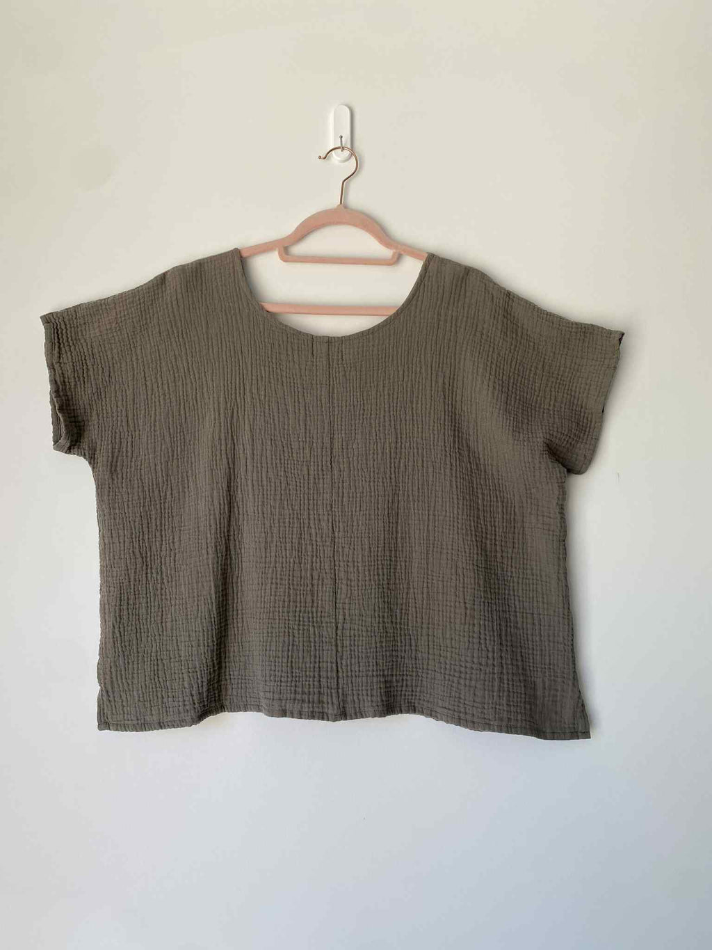 Marketplace - L - Camo- Box Top - Gauze