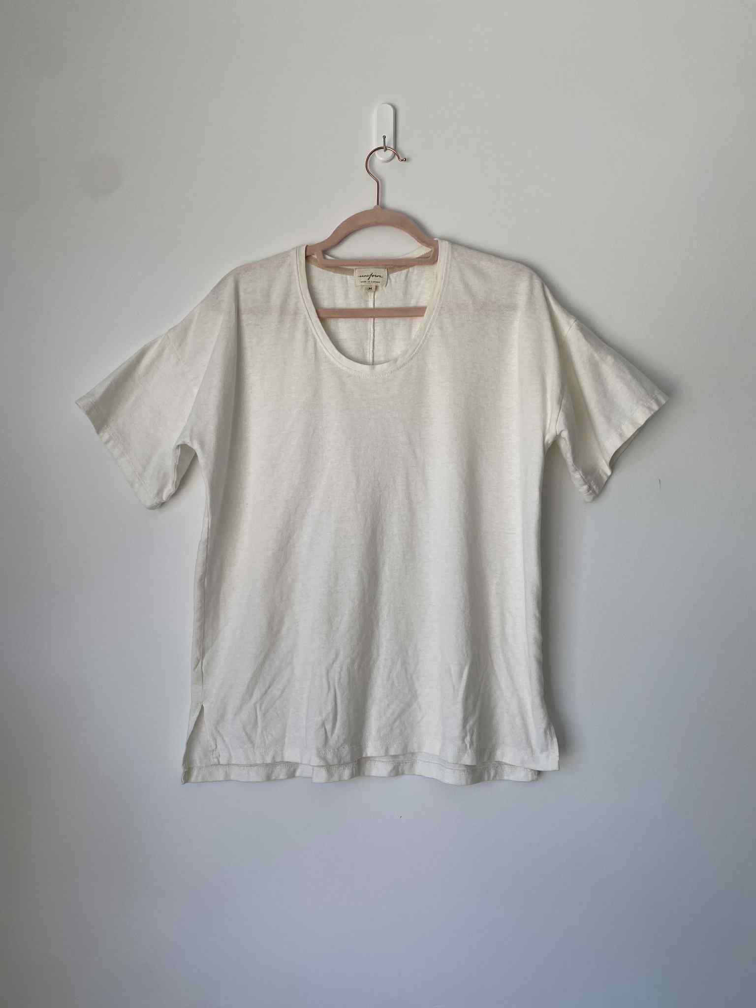 Marketplace- M - Cream - Scoop Neck - Hemp Jersey - Classic Length