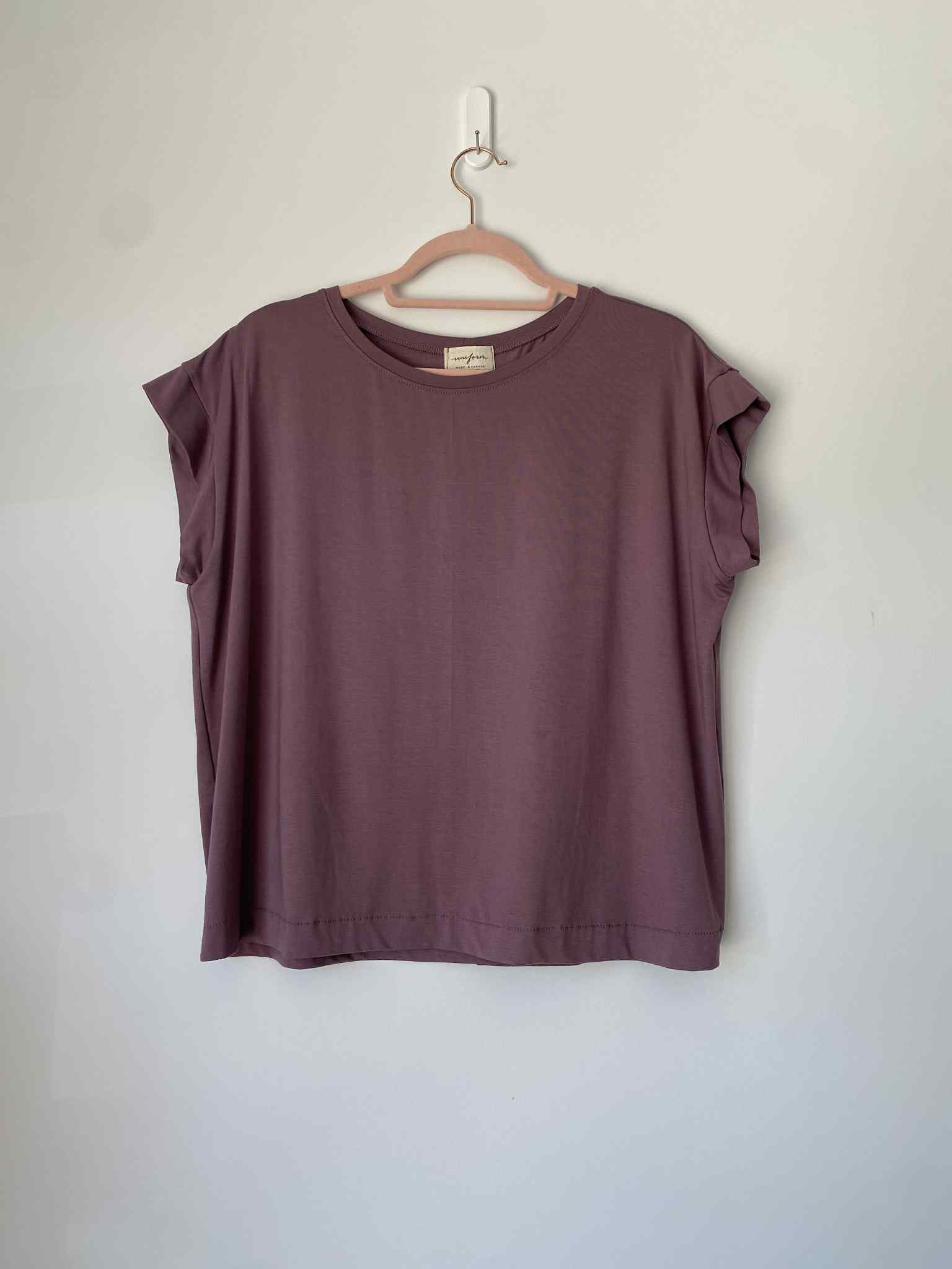 Marketplace - L - Plum - Short Sleeve - Flow Top - Bamboo