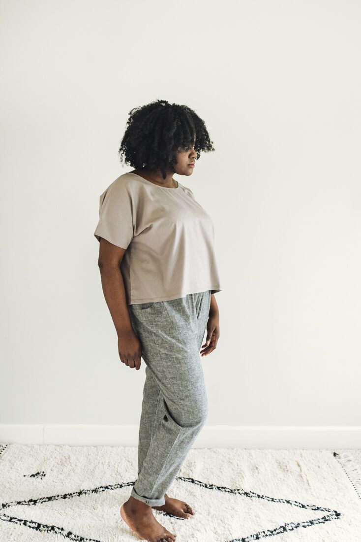 raw silk box top