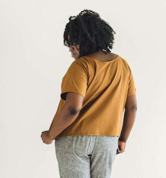 raw silk box top