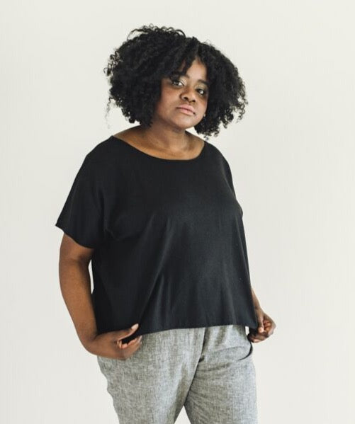 raw silk box top
