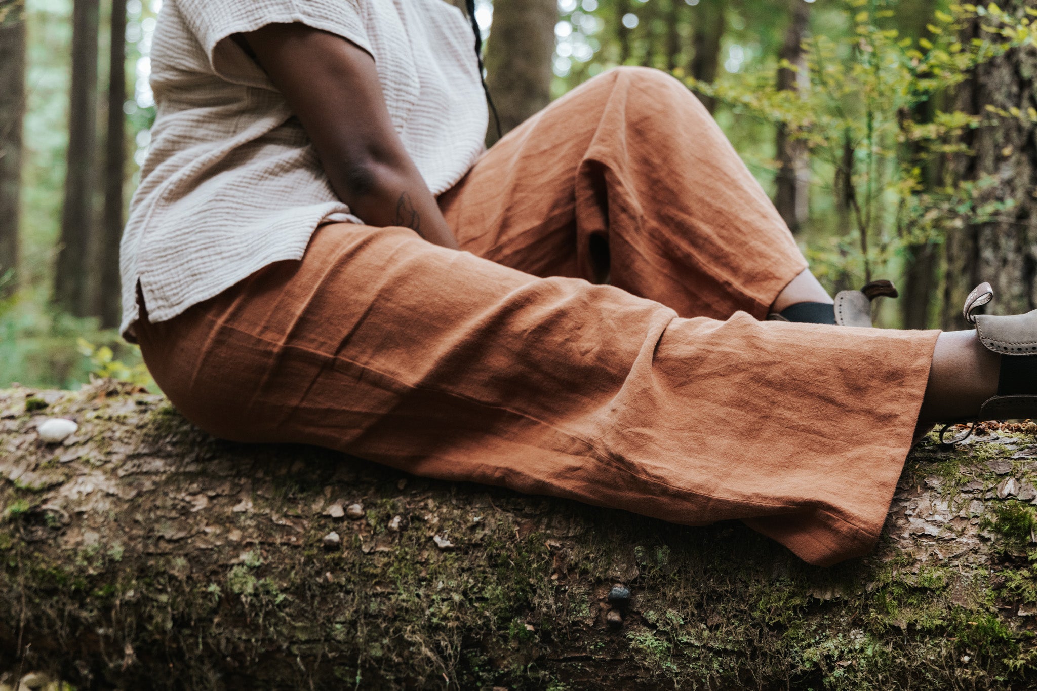 The Belle - Wide Leg Slacks - Antique Linen