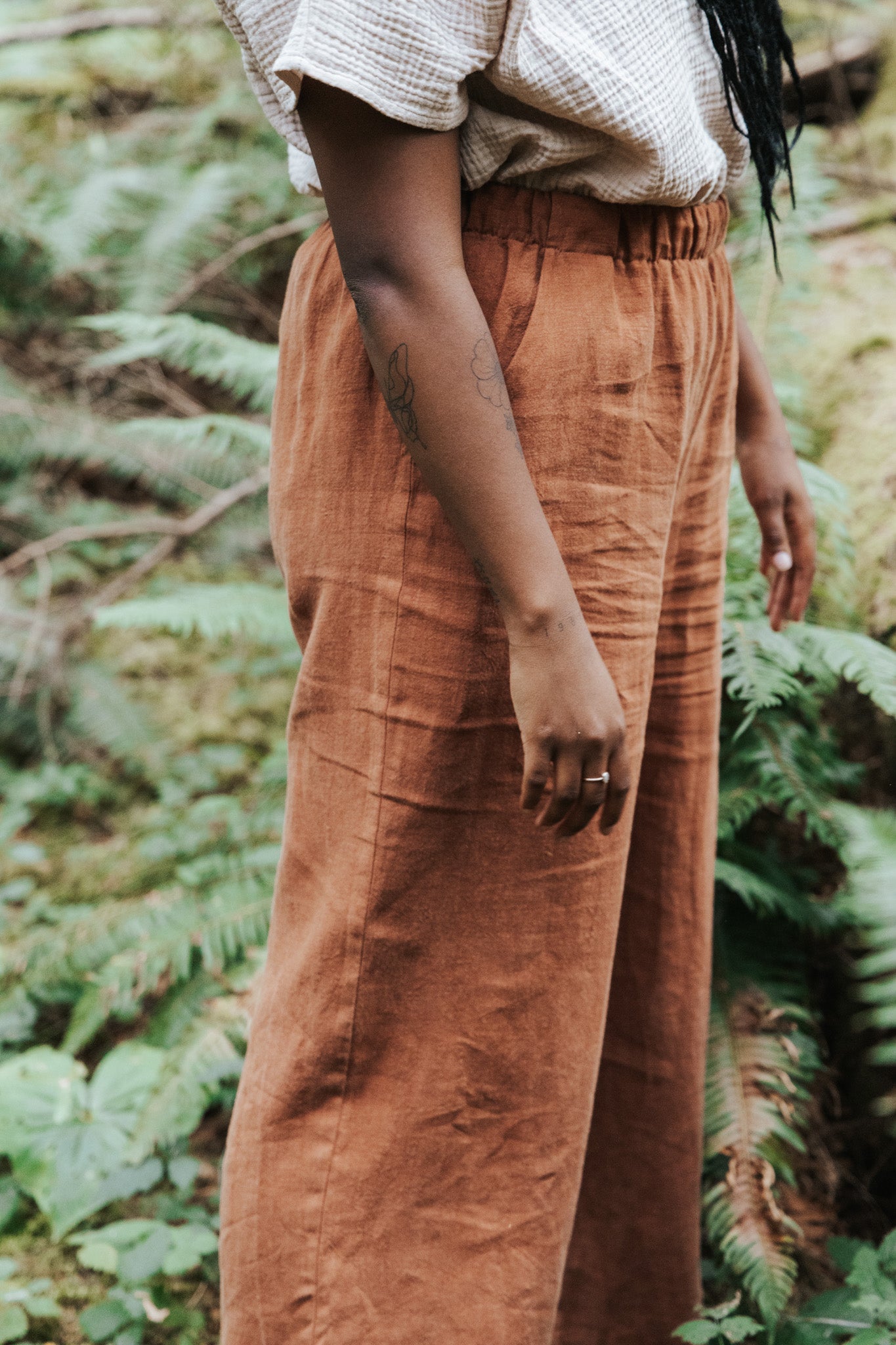 The Belle - Wide Leg Slacks - Antique Linen