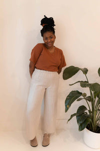 The Belle - Wide Leg Slacks - Linen