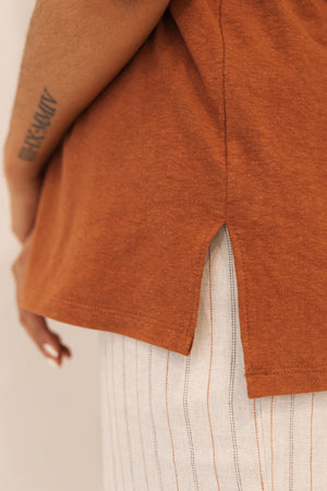 The T Shirt-V Neck-Hemp Organic Cotton Jersey - Regular Length