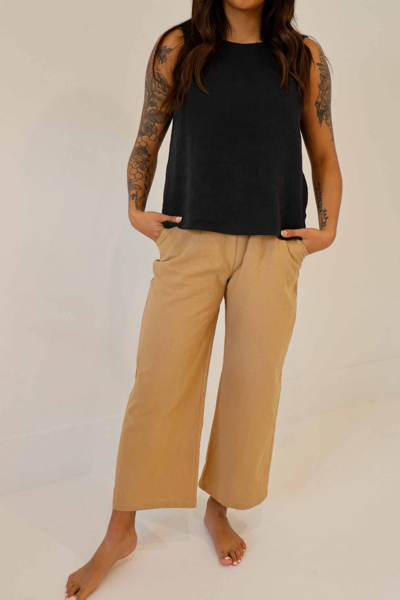 The Wanderer Wide Leg Slacks - Linen Organic Cotton