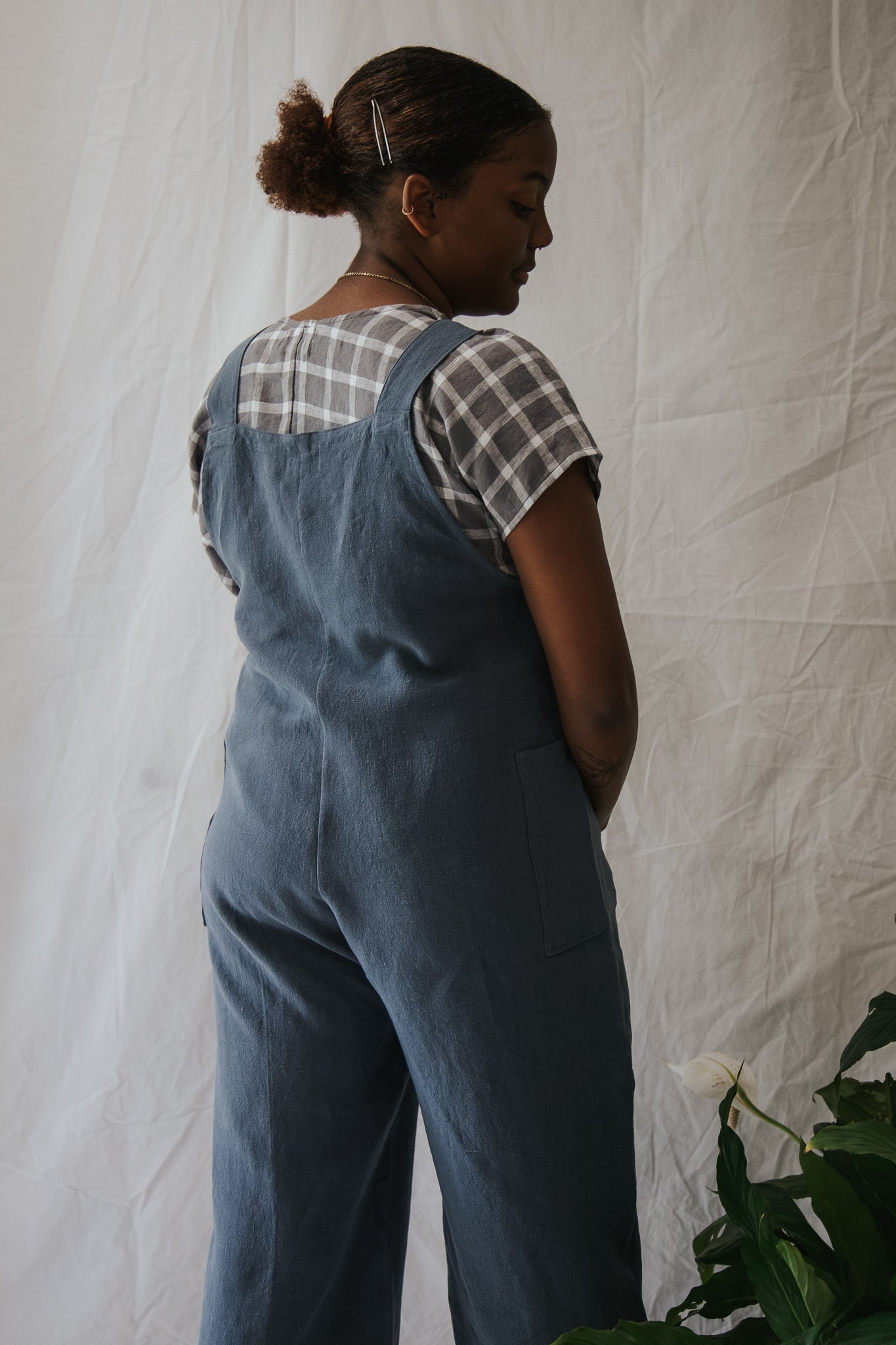 The Dungaree  Pedal Pushers - Antique Linen
