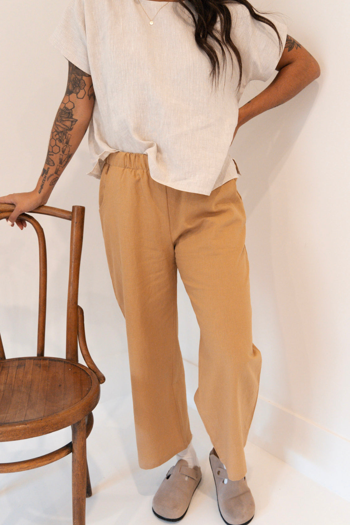 The Wanderer Wide Leg Slacks - Linen Organic Cotton