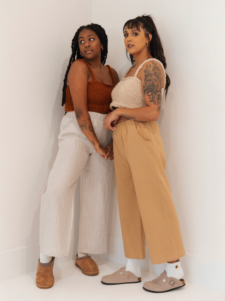 The Wanderer Wide Leg Slacks - Linen Organic Cotton