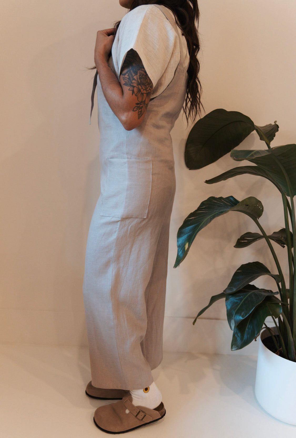 The Dungarees Wide Leg Wanderer - Linen