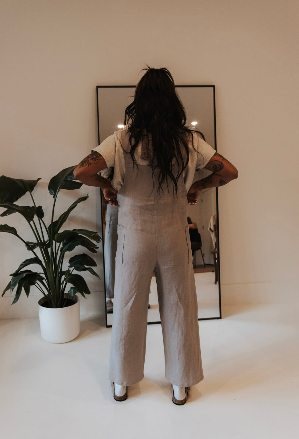 The Dungarees Wide Leg Wanderer - Linen