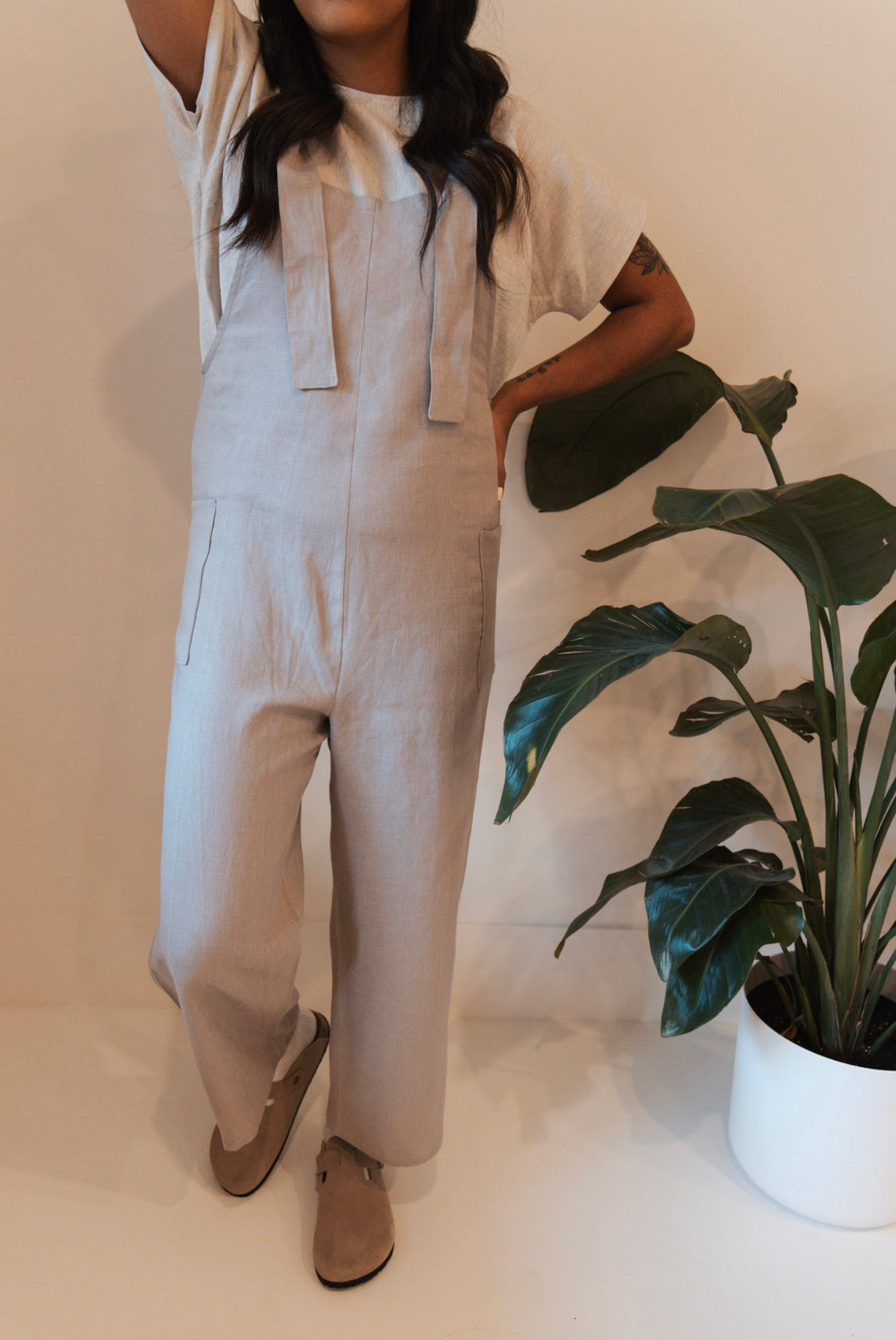 The Dungarees Wide Leg Wanderer - Linen