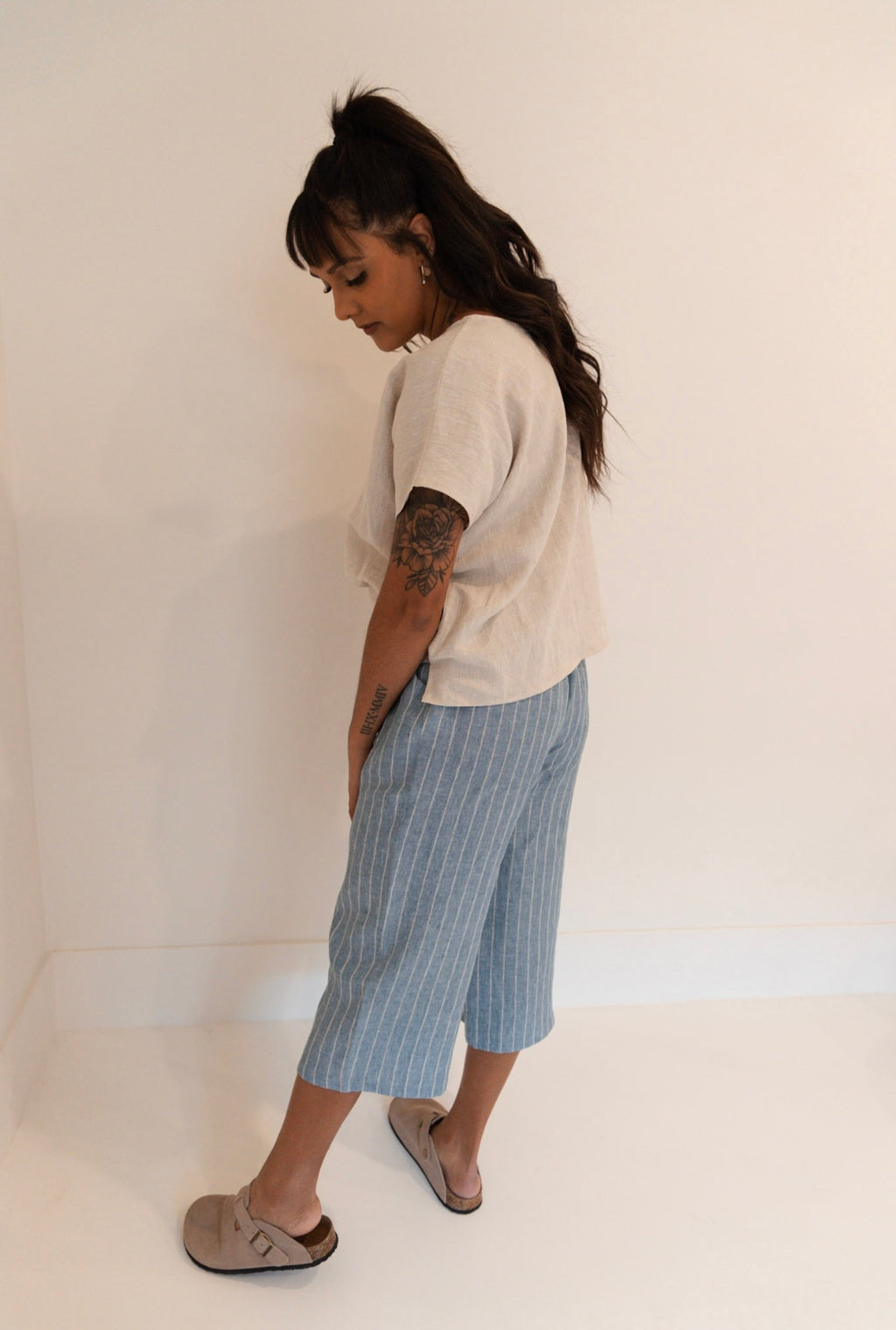 The Pedal Pushers - Linen Checks & Stripes
