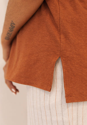 The T Shirt-Scoop Neck-Hemp Organic Cotton Spandex Jersey - Regular Length