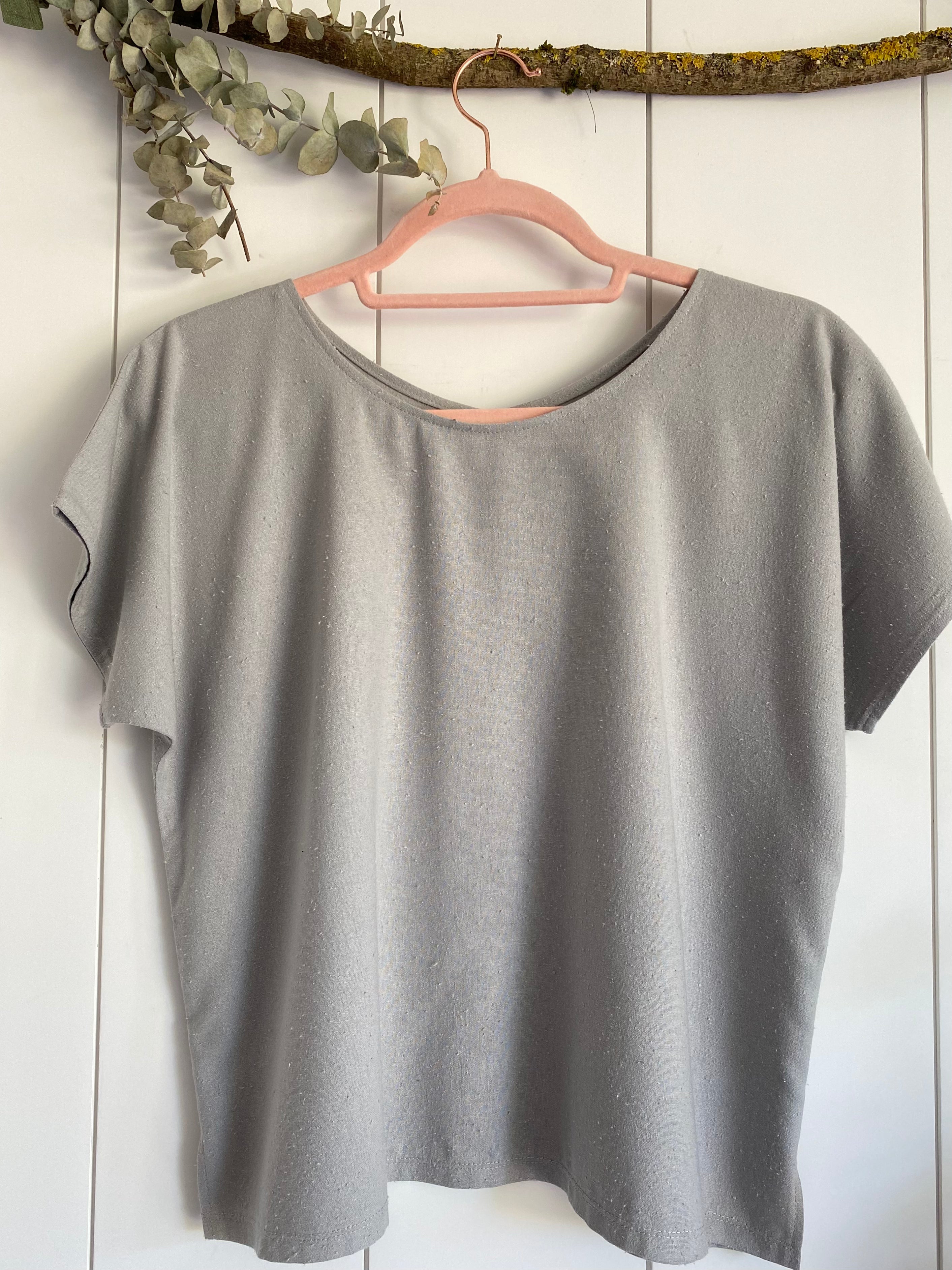 Marketplace - XS - Box Top - Raw Silk - Light Grey