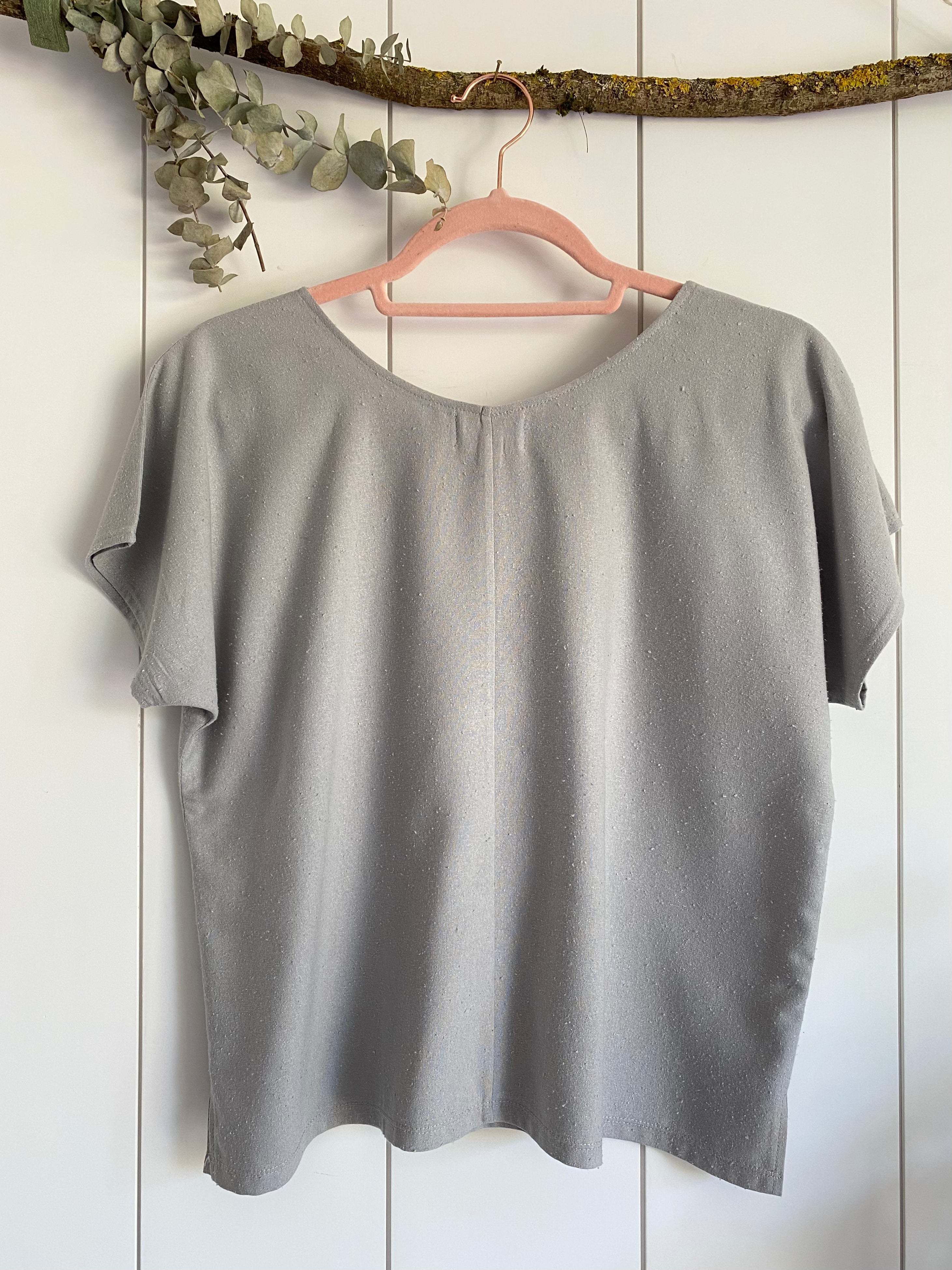 Marketplace - XS - Box Top - Raw Silk - Light Grey