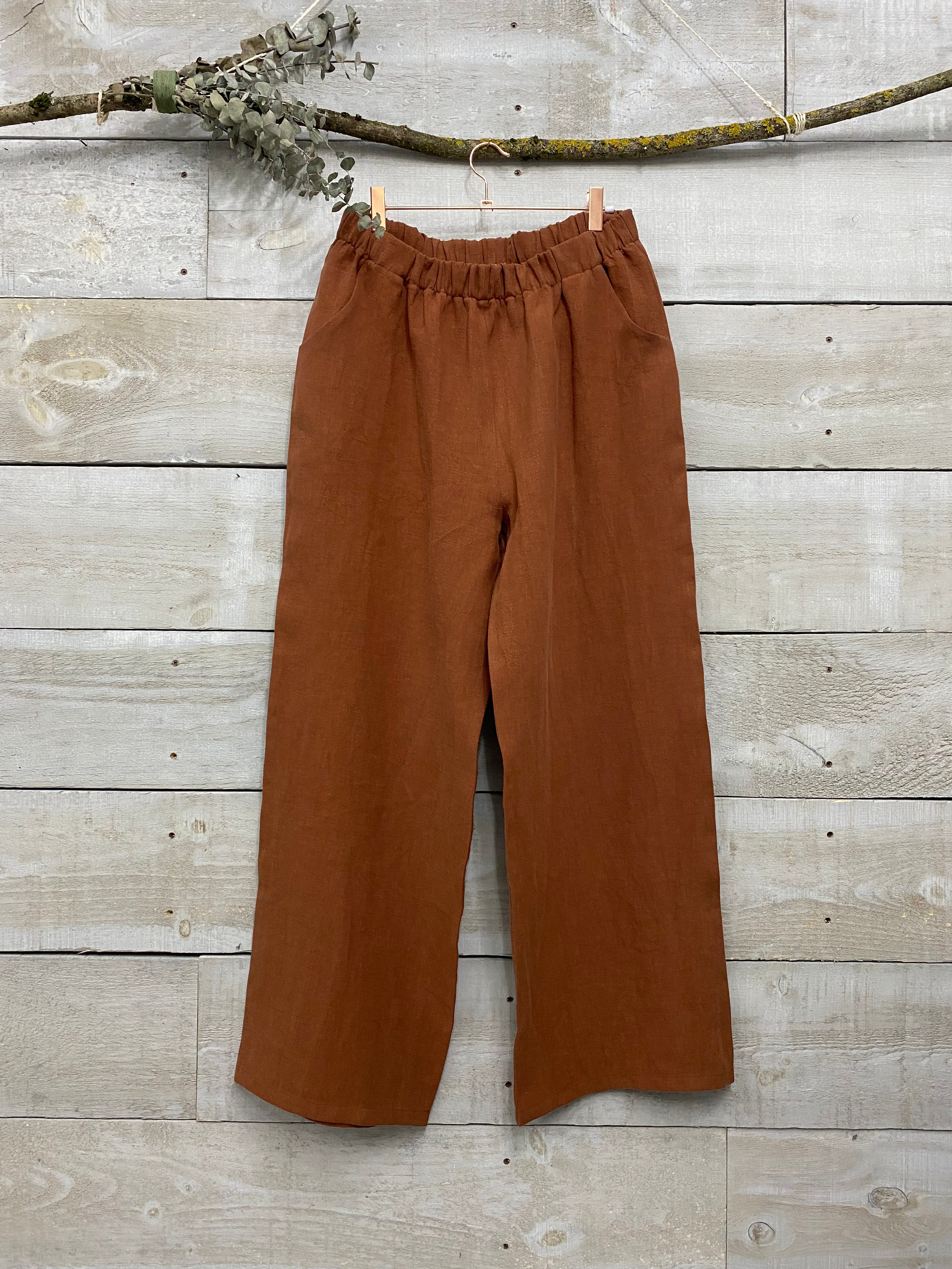 The Belle - Wide Leg Slacks - Antique Linen