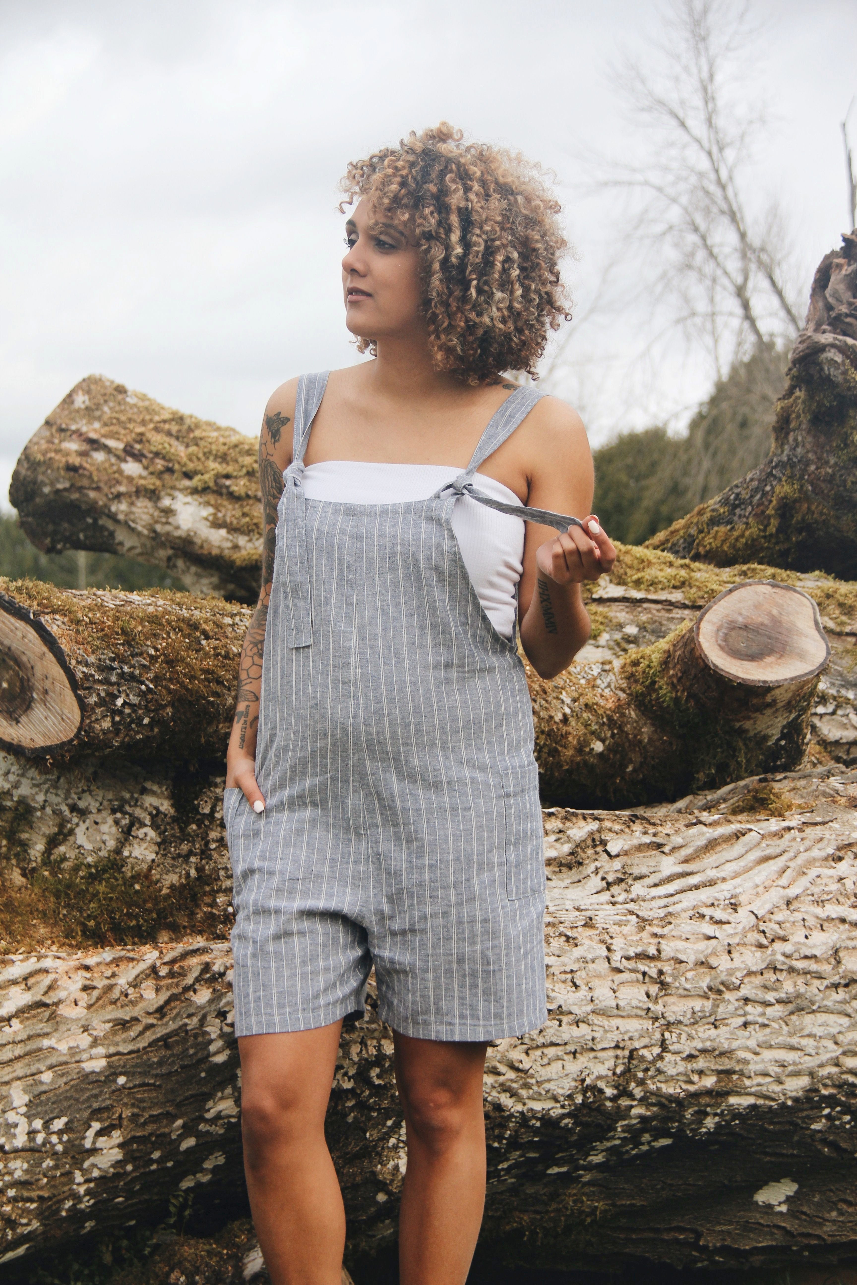 The Dungaree Shorts - Hemp Organic Cotton