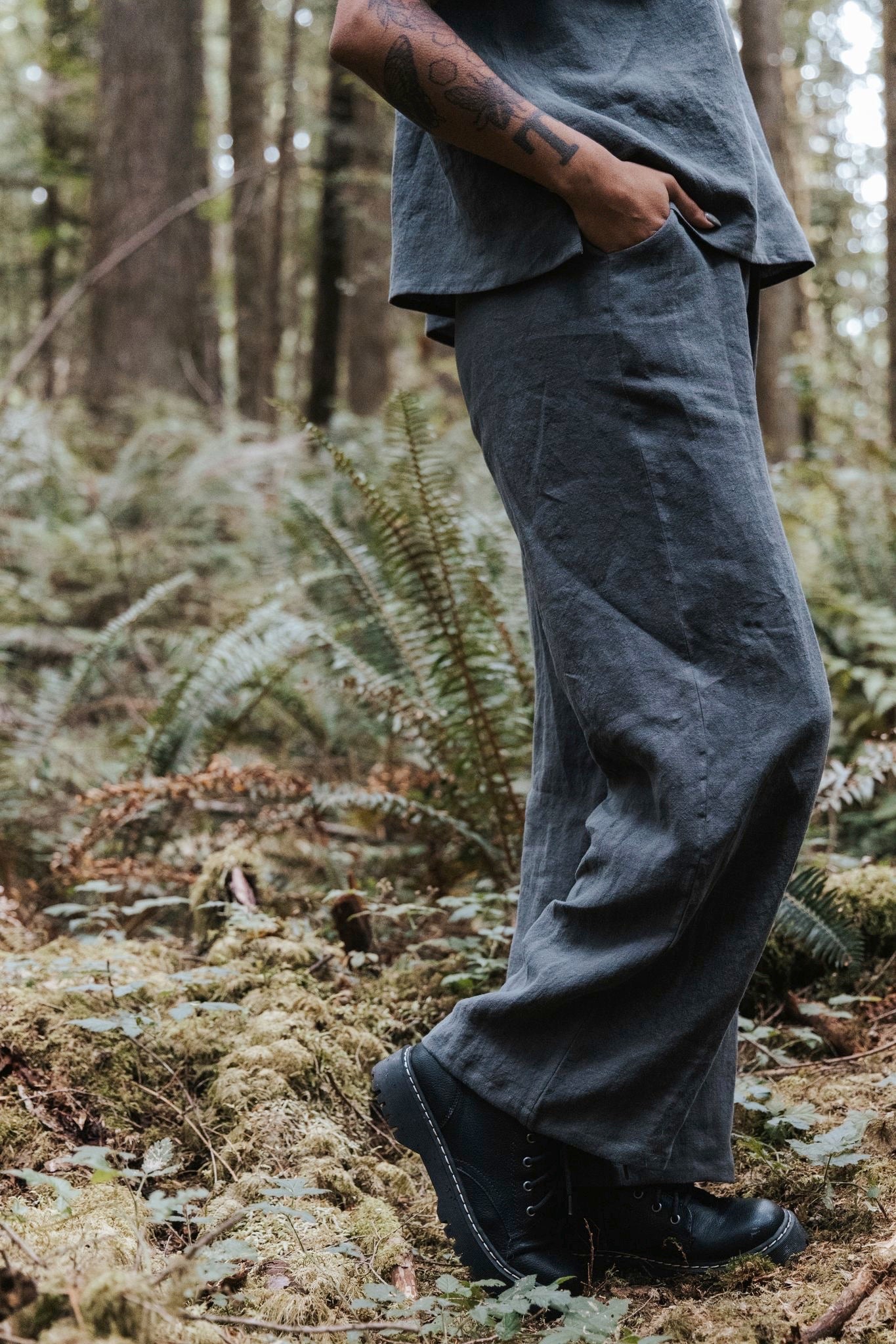 The Belle - Wide Leg Slacks - Antique Linen
