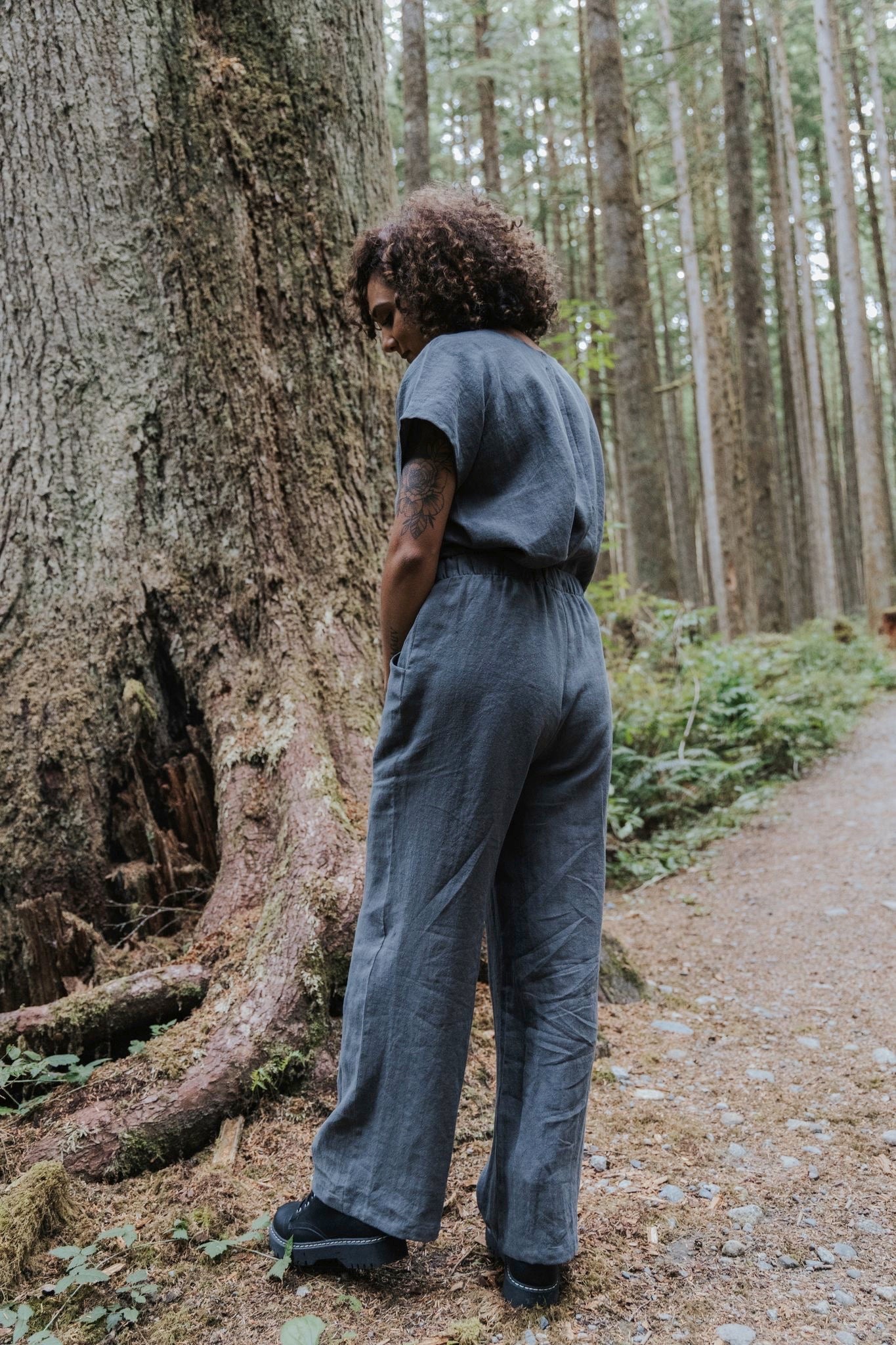 The Belle - Wide Leg Slacks - Antique Linen