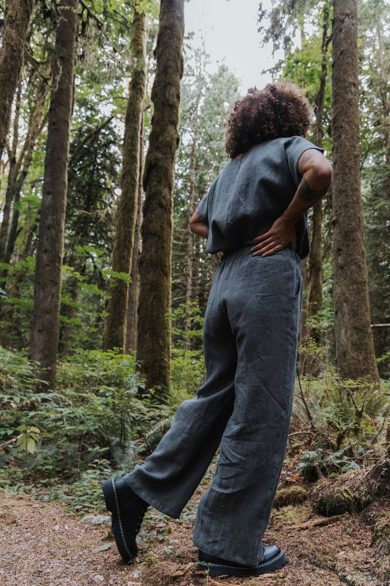 The Belle - Wide Leg Slacks - Antique Linen